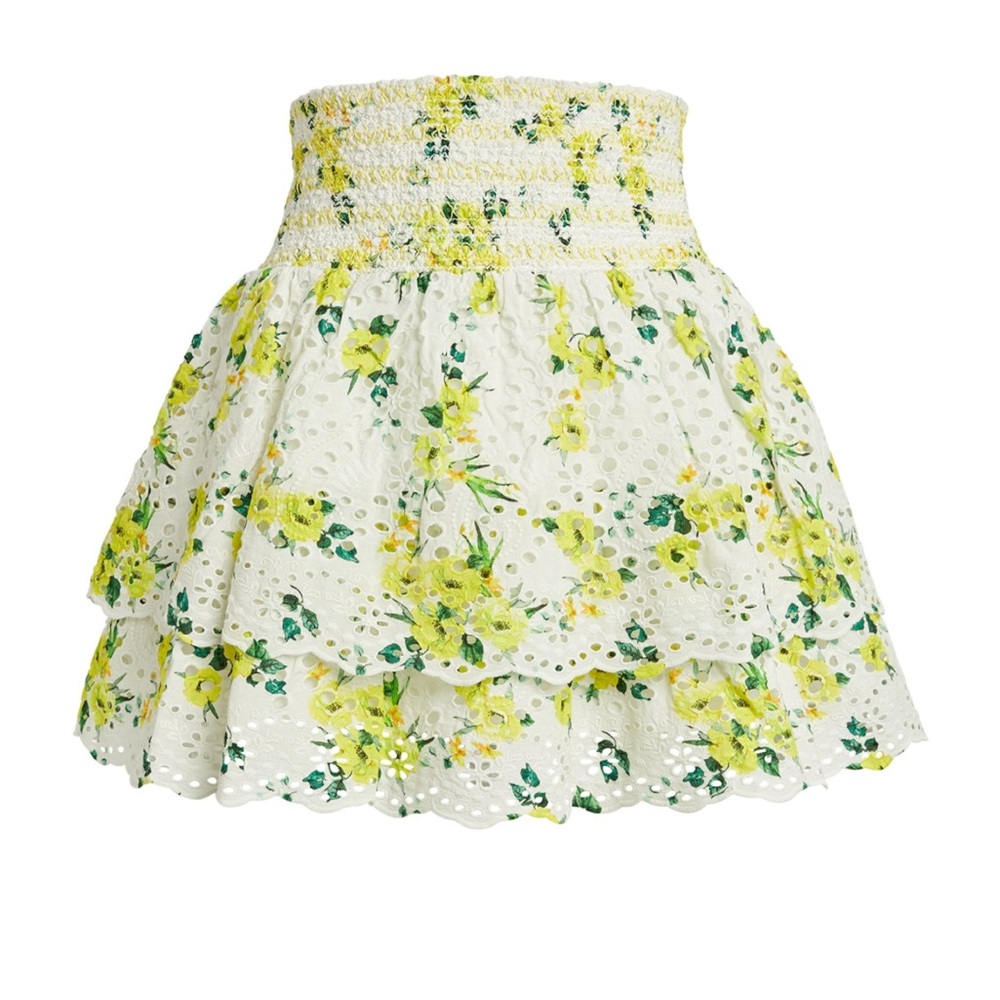 Alice + Olivia - Bethie Mini Skirt- eyelet floral - Size 0